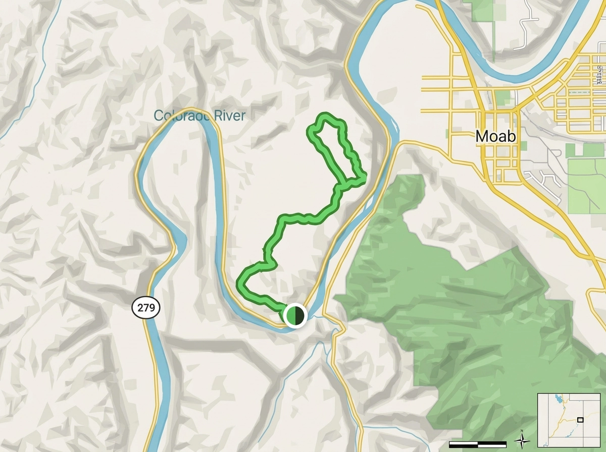 Route map for Poison Spider Mesa